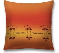 Декоративная наволочка на молнии JoyArty чехол на подушку "Фламинго на закате” 45x45 см sl_423253