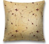 Декоративная наволочка на молнии JoyArty чехол на подушку "Карта полета” 45x45 см sl_423755