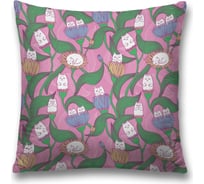 Декоративная наволочка на молнии JoyArty чехол на подушку "Цветочные коты” 45x45 см sl_423845