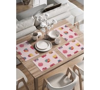 Набор прямоугольных тканевых салфеток на стол для сервировки JoyArty Мед и гранат плейсмат, 30x46 см, 4шт. ser002_423888_30x46