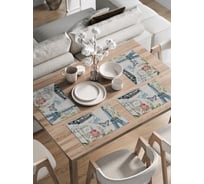 Набор прямоугольных тканевых салфеток на стол для сервировки JoyArty Элигантный Париж плейсмат, 30x46 см, 4шт. ser002_423826_30x46