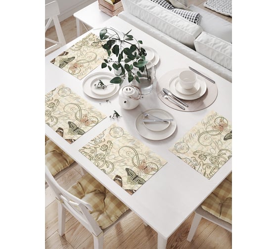 Салфетки на стол для сервировки JoyArty прямоугольные, плейсмат Романтичное письмо, 32x46 см, в комплекте 4шт. np_423817 1