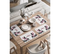 Набор прямоугольных тканевых салфеток на стол для сервировки JoyArty Феи красоты плейсмат, 30x46 см, 4шт. ser002_425007_30x46