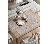 Набор прямоугольных тканевых салфеток на стол для сервировки JoyArty Письмо с вербой плейсмат, 30x46 см, 4шт. ser002_423857_30x46