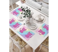 Салфетки на стол для сервировки JoyArty прямоугольные, плейсмат Лунные коты, 32x46 см, в комплекте 4шт. np_425004