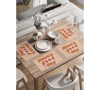 Набор прямоугольных тканевых салфеток на стол для сервировки JoyArty Пожелание плейсмат, 30x46 см, 4шт. ser002_423875_30x46