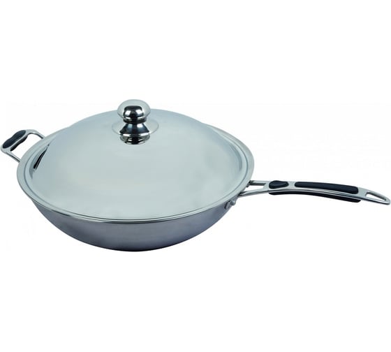 Сковорода Viatto wok va-36wp нерж 36см с крышкой 164586