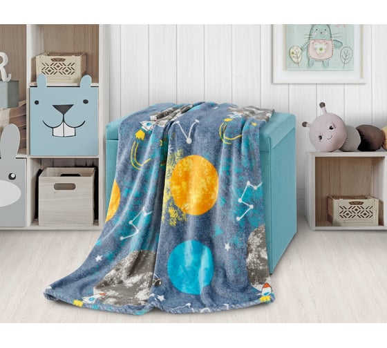 Покрывало-плед для детей Guten Morgen Велсофт, Космос, 150x200 см ПФ-Косм-150-200