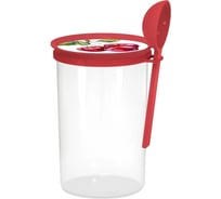 Банка для сыпучих продуктов Полимербыт с ложкой 0.7 л вишня 433061773