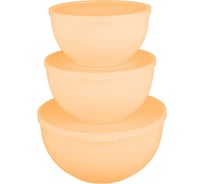 Набор мисок с крышками Полимербыт Line 3 шт., 2 л, 3 л, 5 л 435983100