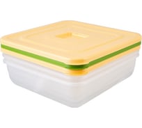 Комплект контейнеров Полимербыт Practic 3 шт., для СВЧ, 1.4 л, mix 438943300