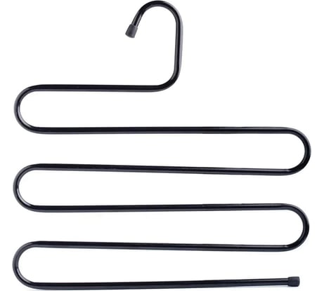 Вешалка для брюк и одежды BRABIX Змейка, комплект 2 шт., 5 секций, 34x36 см, черные 608464