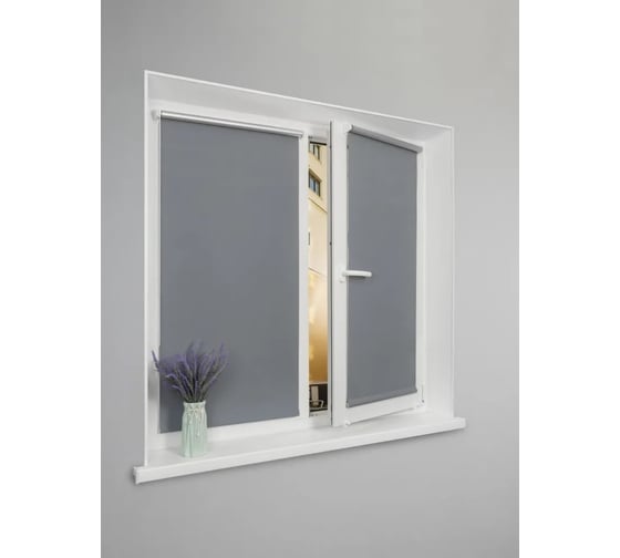 Рулонная штора LM DECOR blackout lm 68-10 темно-серый 220x185 см 6810220