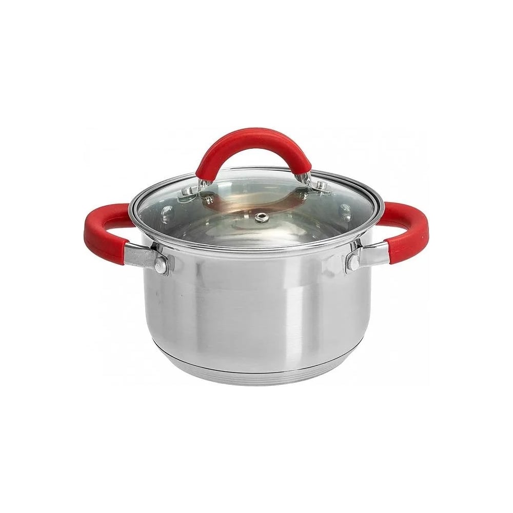 Кастрюля WEBBER BE-340/2 из нержавеющей стали со стеклянной крышкой d ...