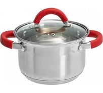 Кастрюля WEBBER BE-340/2 из нержавеющей стали со стеклянной крышкой d 16, 2,2 л 6 Р1-00010157