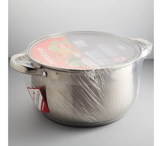 Кастрюля WEBBER BE-147/2 из нержавеющей стали со стеклянной крышкой d 24, 6,5 л 0R-00004904
