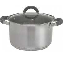 Кастрюля WEBBER BE-359/2 из нержавеющей стали со стеклянной крышкой d 22, 5,2 л 6 Р1-00017161