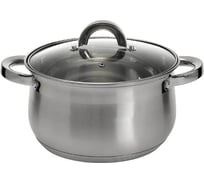 Кастрюля WEBBER BE-146/2 из нержавеющей стали со стеклянной крышкой d 22, 5.0 л 6 0R-00004903