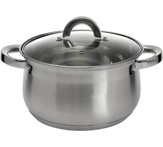 Кастрюля WEBBER BE-146/2 из нержавеющей стали со стеклянной крышкой d 22, 5.0 л 6 0R-00004903 1