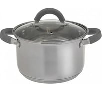 Кастрюля WEBBER BE-357/2 из нержавеющей стали со стеклянной крышкой d 18, 3,0 л 6 Р1-00017159