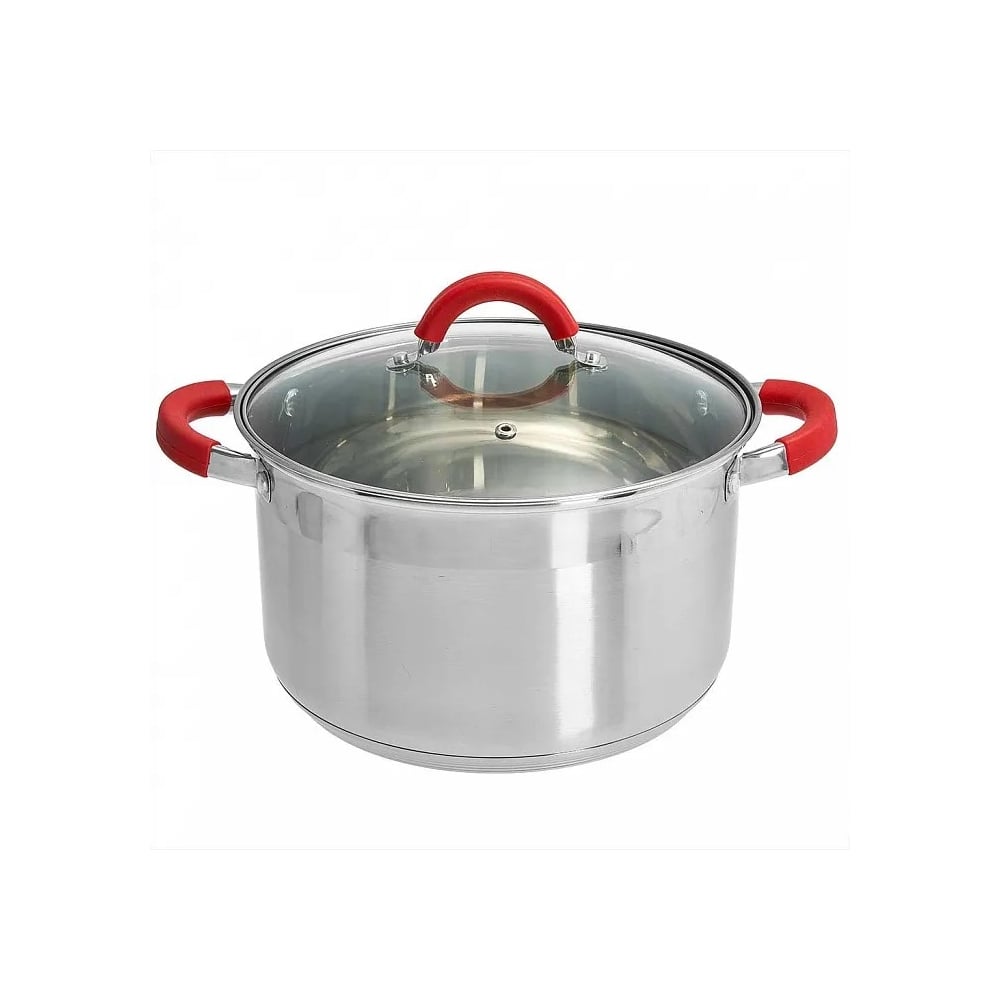 Кастрюля WEBBER BE-343/2 из нержавеющей стали со стеклянной крышкой d ...