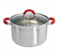 Кастрюля WEBBER BE-343/2 из нержавеющей стали со стеклянной крышкой d 22, 5,2 л 6 Р1-00010160