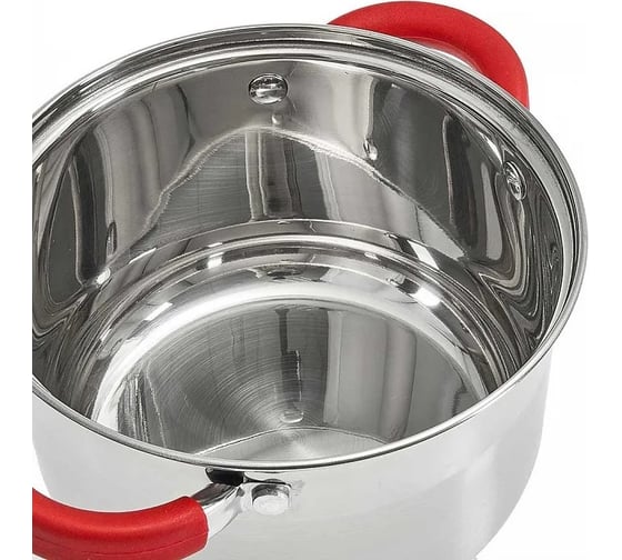 Кастрюля WEBBER BE-343/2 из нержавеющей стали со стеклянной крышкой d 22, 5,2 л 6 Р1-00010160
