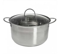 Кастрюля WEBBER BE-350/2 из нержавеющей стали со стеклянной крышкой d 24, 6,1 л 6 Р1-00010168