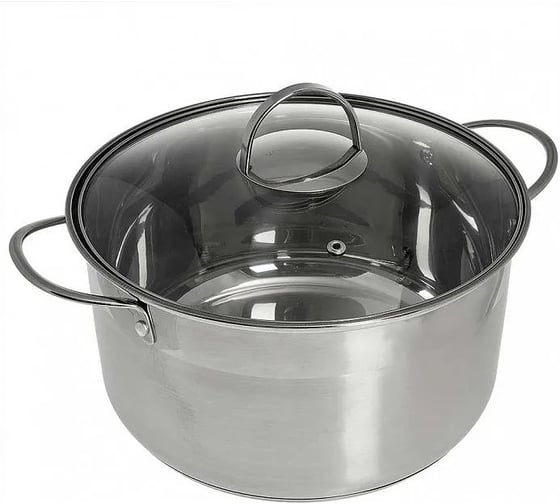 Кастрюля WEBBER BE-350/2 из нержавеющей стали со стеклянной крышкой d 24, 6,1 л 6 Р1-00010168