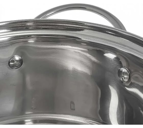 Кастрюля WEBBER BE-350/2 из нержавеющей стали со стеклянной крышкой d 24, 6,1 л 6 Р1-00010168