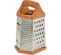 Терка WEBBER BE-065 6 граней 20 см, нержавеющая сталь, пластиковая ручка, дерево 72/12 Р1-00017625