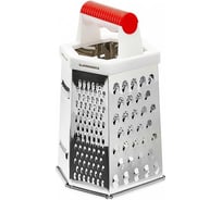 Терка WEBBER BE-062 6 граней 20 см нержавеющая сталь, пластиковая ручка, красный с белым 72/12 Р1-00004555