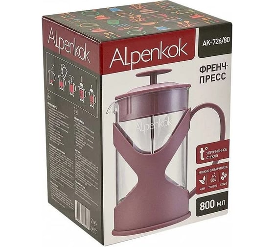 Френч-пресс ALPENKOK 800 мл AK-726/80 24 кофейный Р1-00017510