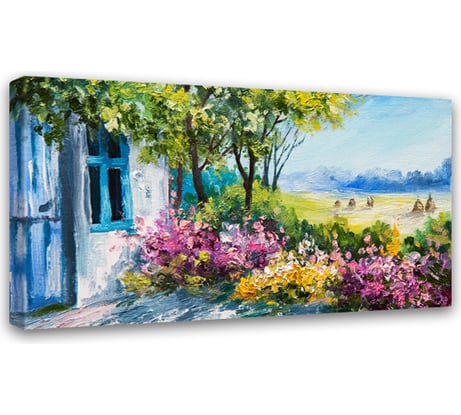 Картина Симфония Цветущий дворик 50х100 см 1-096