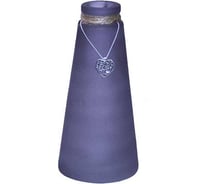 Коническая ваза Никольский завод светотехнического стекла ЛИЛИАНА-13 лиловая матовая, Катерина, из стекла, d-7.5см, h-15.5см 068430