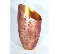 Декоративная ваза Никольский завод светотехнического стекла Золото-3 Малага, малая, со скошенным краем, h-245/175см, d-13.5см 057066