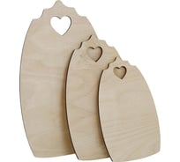 Набор разделочных досок Mallony сердце, 3 шт, фанера, 5 мм 107018