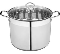 Кастрюля Mallony culinaria, объем 12.9 л, из нержавеющей стали, с крышкой из жаропрочного стекла 105803