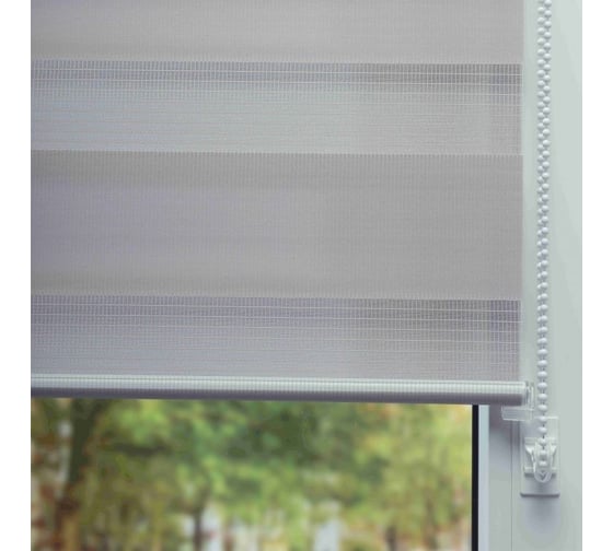 Рулонная штора день-ночь LM DECOR lb 10-17 серый, 130x170 см 1017130