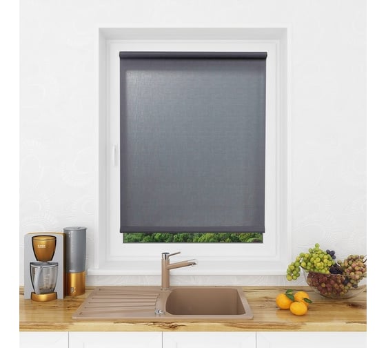 Рулонная штора LM DECOR lm 44-02 тёмно-серый, 90x160 см 4402090