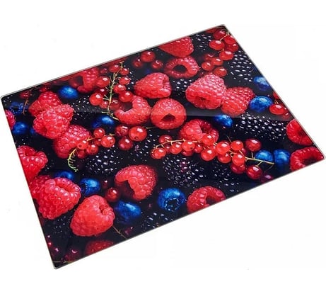 Стеклянная разделочная доска ALPENKOK AK-9028 Ягодный микс 30х40см 12 Р1-00004336