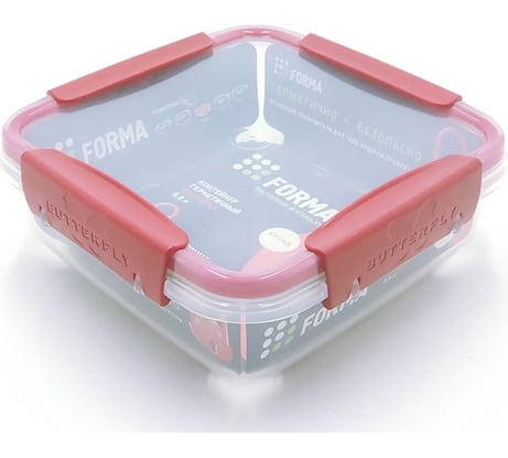 Герметичный контейнер Полимербыт BUTTERFLY BRIGHT 0.8 л, красный 437835900