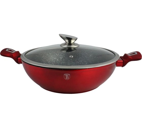 Сковорода BerlingerHaus Burgundy Metallic Line Вок с крышкой 30 см 7110-BH 1