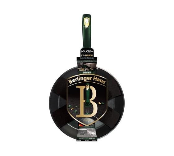 Сковорода BerlingerHaus Emerald Collection со съемной ручкой + пластиковая крышка 24 см 6087-BH