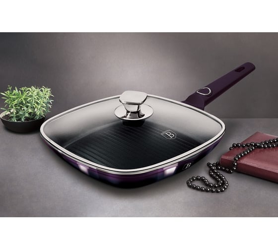 Сковорода-гриль BerlingerHaus Purple Eclips с крышкой 28 см 7105-BH