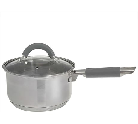Ковш Webber BE-361/2 2.1 л, со стеклянной крышкой, 16х9,5 см, нержавеющая сталь, капсульное индукционное дно 6 Р1-00017163