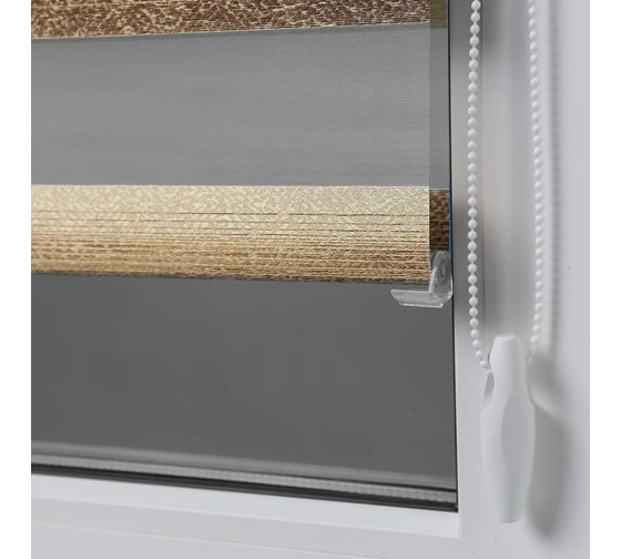 Рулонная штора LM DECOR день-ночь lb 55-03 бежево-коричневый 78x160 см 5503078