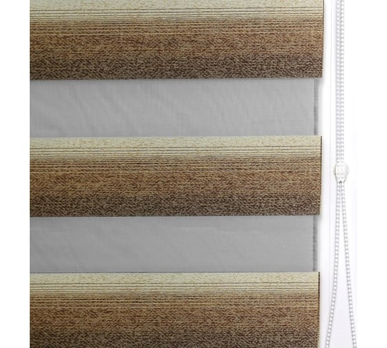 Рулонная штора LM DECOR день-ночь lb 55-03 бежево-коричневый 64x215 см 5503064215