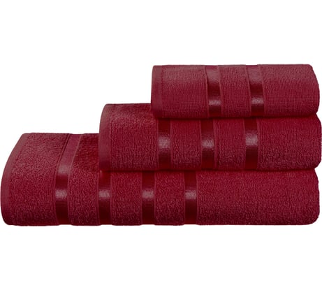 Махровые полотенца Guten Morgen Diana, Авеню, цвет: Гранат (30x50, 50x90, 70x140 см) ПМD-Гран-30-50-70