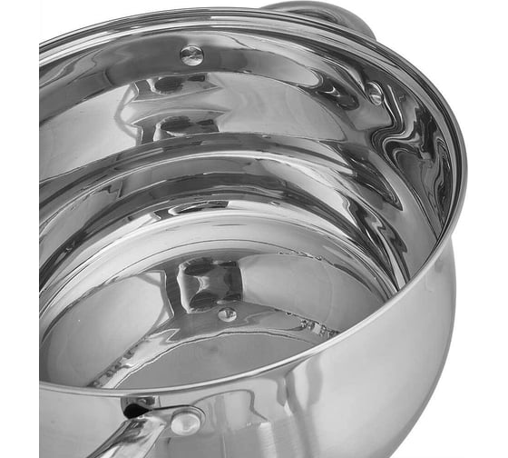 Кастрюля из нержавеющей стали со стеклянной крышкой Webber BE-354/2 d=22, 5.0 л Р1-00017154